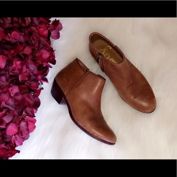 SAM EDELMAN Petty Leather Ankle Booties - Picture 7 of 7